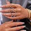 Edelstahlring für Damen Luxus Gold Silber Farbe Herz Hohl Verstellbarer Ring Wasserdicht Finger Schmuck Zubehör