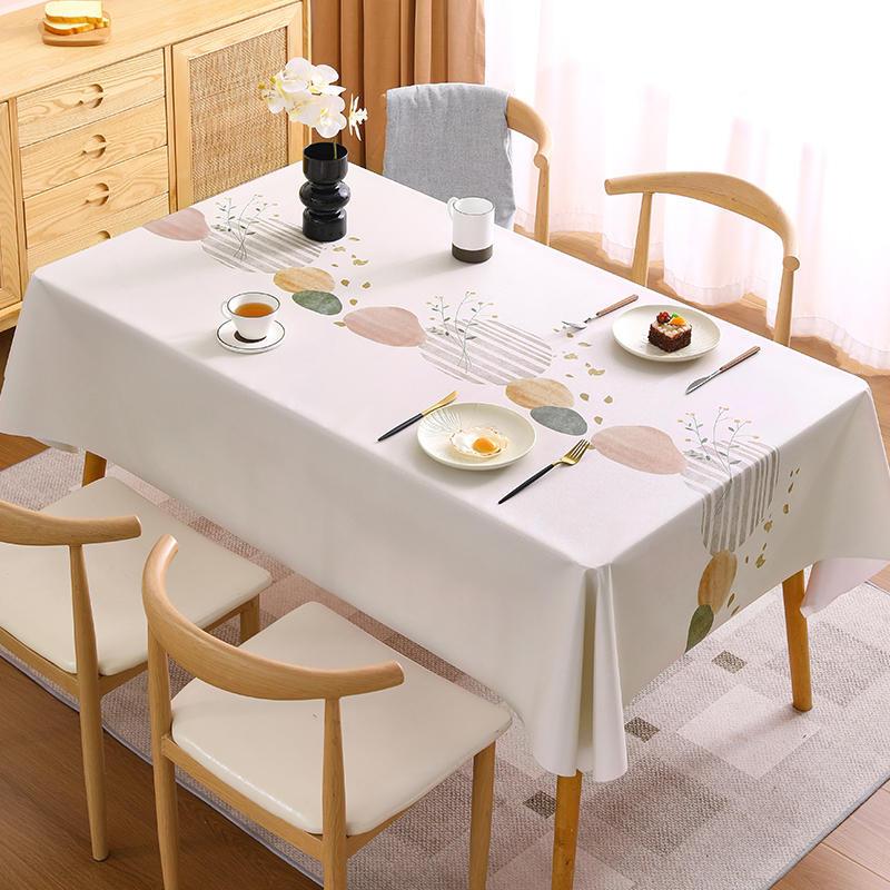 Fata de masa din PVC rezistenta la apa si la ulei Ins Tea Fata de masa rectangulara minimalista florala