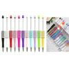 11 Pcs Black Ink Pen Beadable Ballpoint Pen Rhinestones Beadable Pen DIY Bead Pen Smooth Writing Pen Novelty Pen