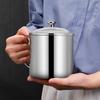 Tazza da Acqua in Acciaio Inossidabile con Manico e Coperchio Tazza per Bevande Calde e Fredde per Campeggio Picnic BBQ Resistente alla Corrosione Facile da Pulire Parete Singola