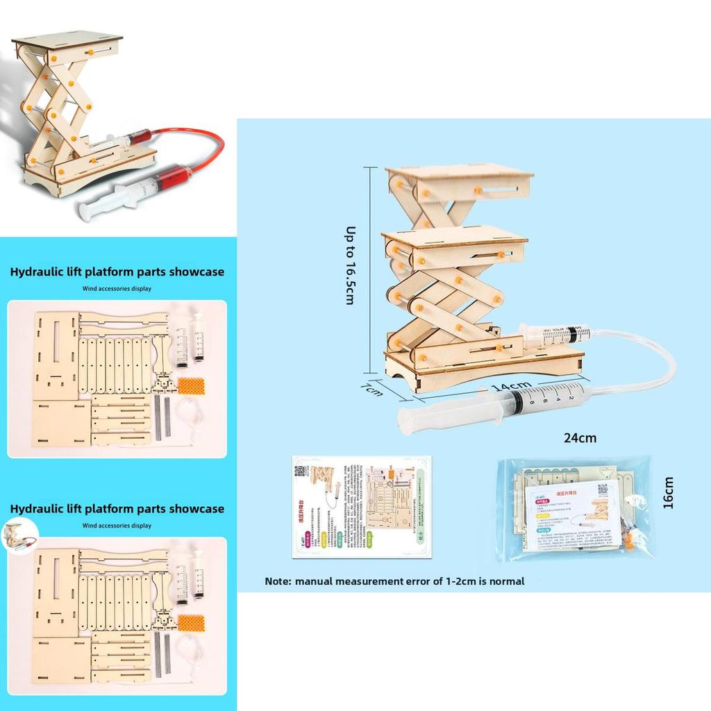 Holz-Hydraulikheber für Kinder Wissenschaft DIY-Bausatz Mit Pädagogischem Physikspielzeug Für Kinder