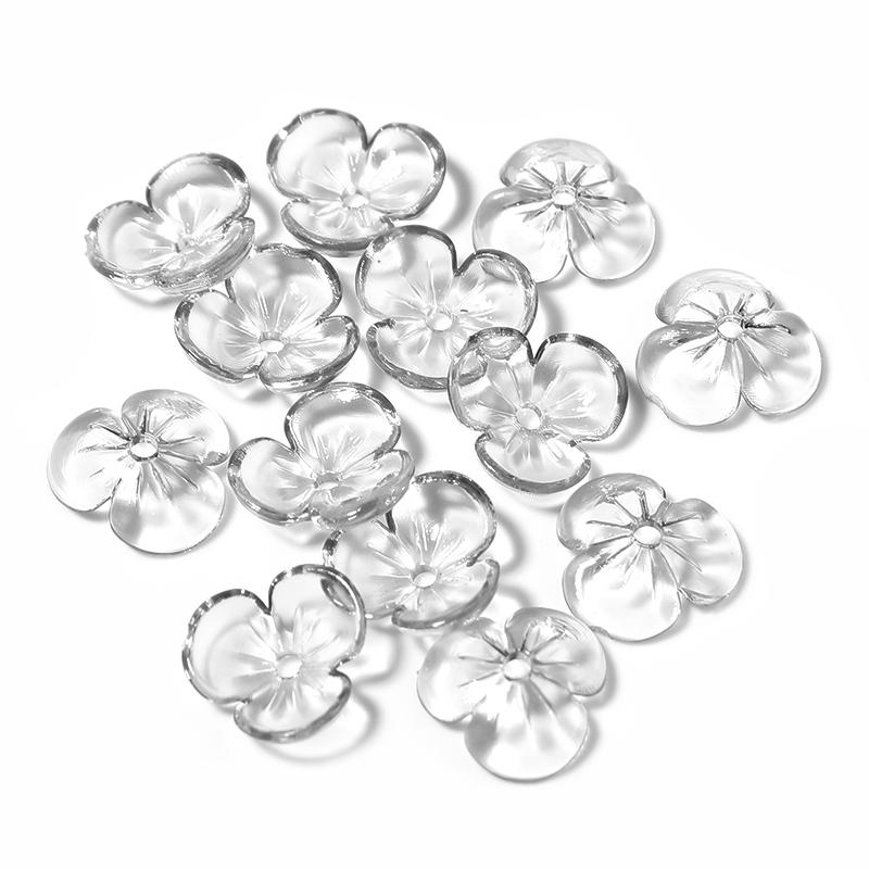 10Pcs/Lot Resin Beads 9×9.5mm Transparent Colorful Petals Hole Size 1mm Loose Beads Diy Charm Jewelry Bracelet Accessories