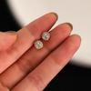 Pendientes de botón de girasol con cristales pavé simples estilo francés de plata de ley 925 para mujer, brillantes, clásicos, regalo de joyería para bodas y fiestas