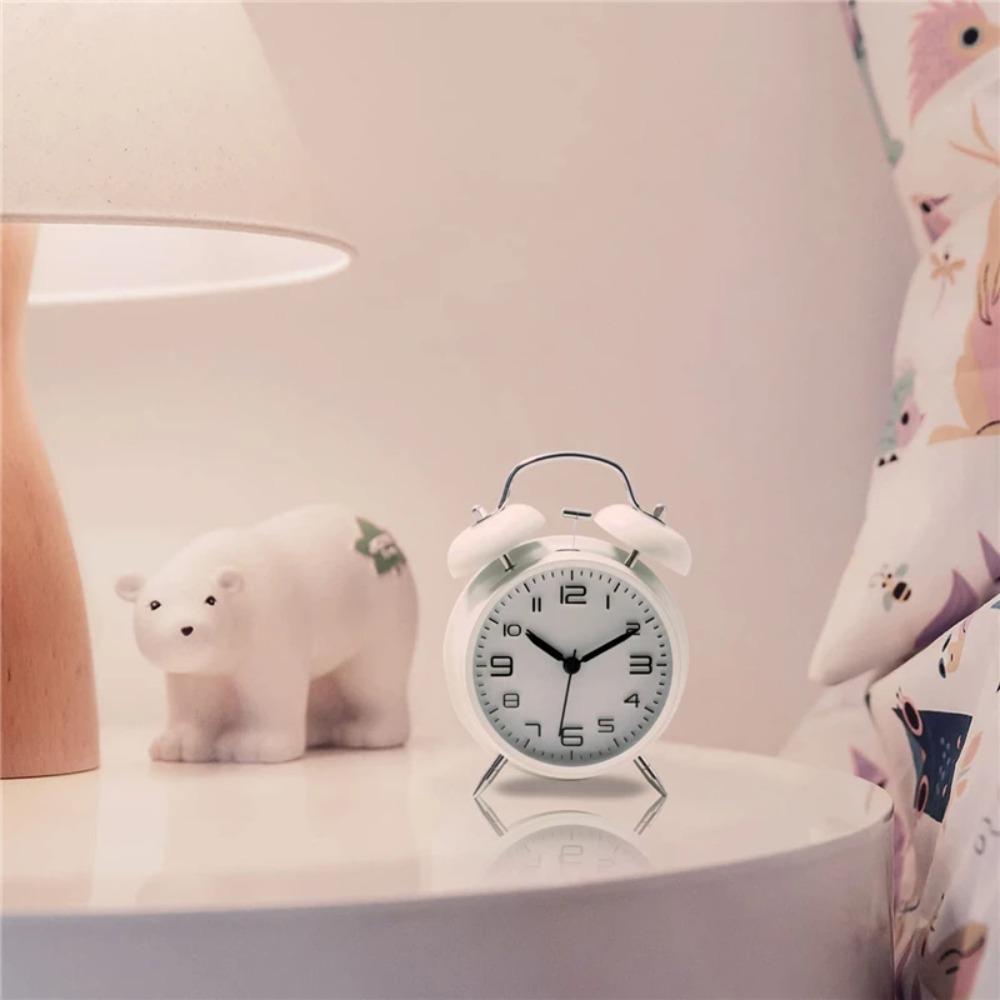 Metal Frame Silent Student Alarm Clock Luminous Table Clock Twin Bell Loud Alarm Clock  Living Room