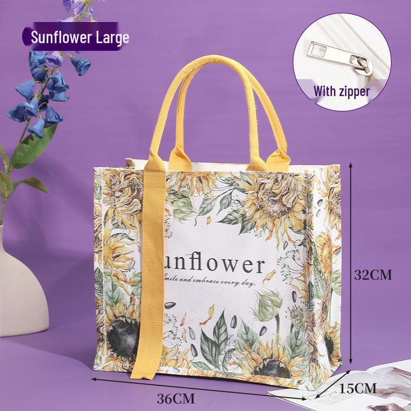 Eco-Friendly 3D Canvas Tote Bag with Zipper and Custom Logo Printing