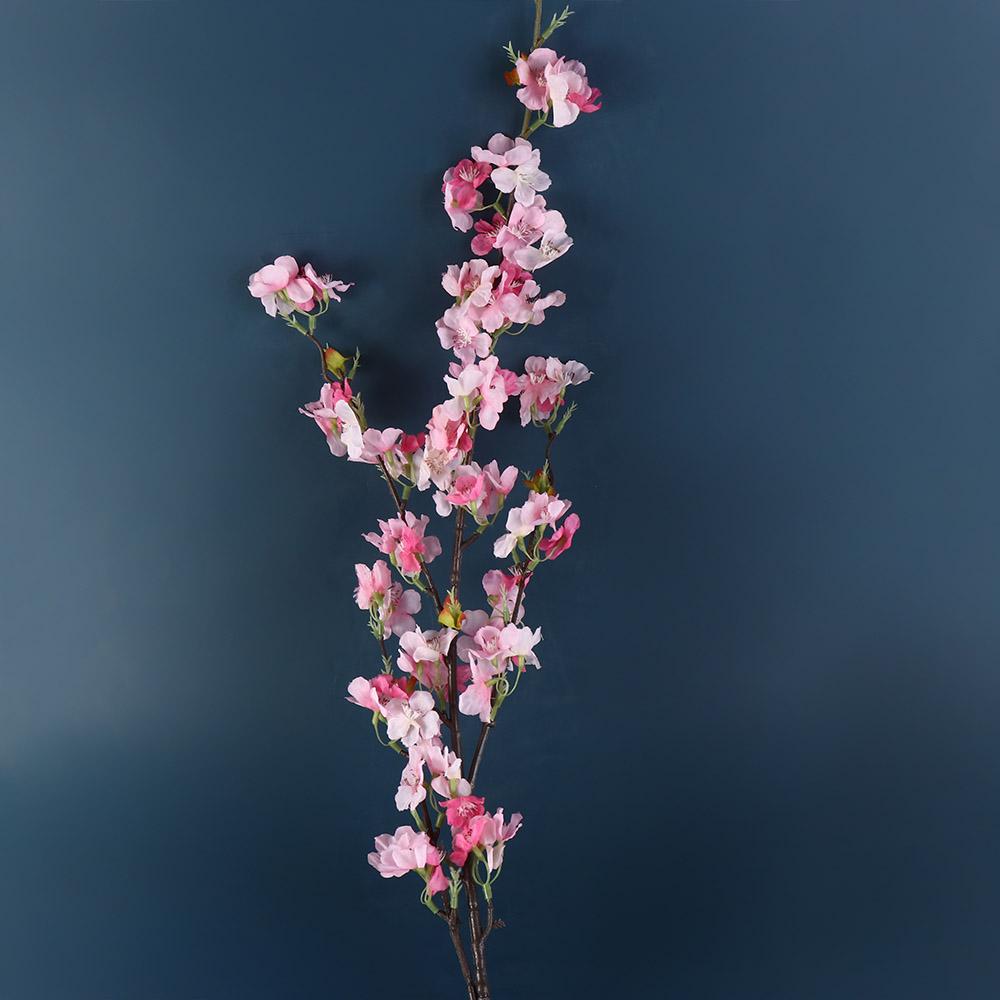 Photography Props Flower Arrangement Cherry Blossom Branch Silk Floral Art Artificial Cherry Blossom Flexible 4-pronged Party