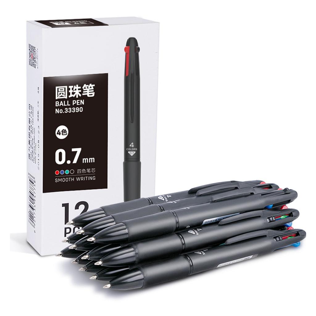 12Pcs Multicolor Pen for Student Adult Noting 4 Color-in-1 Ballpoint Pen Retractable Ballpoint Pen Stocking Fillers