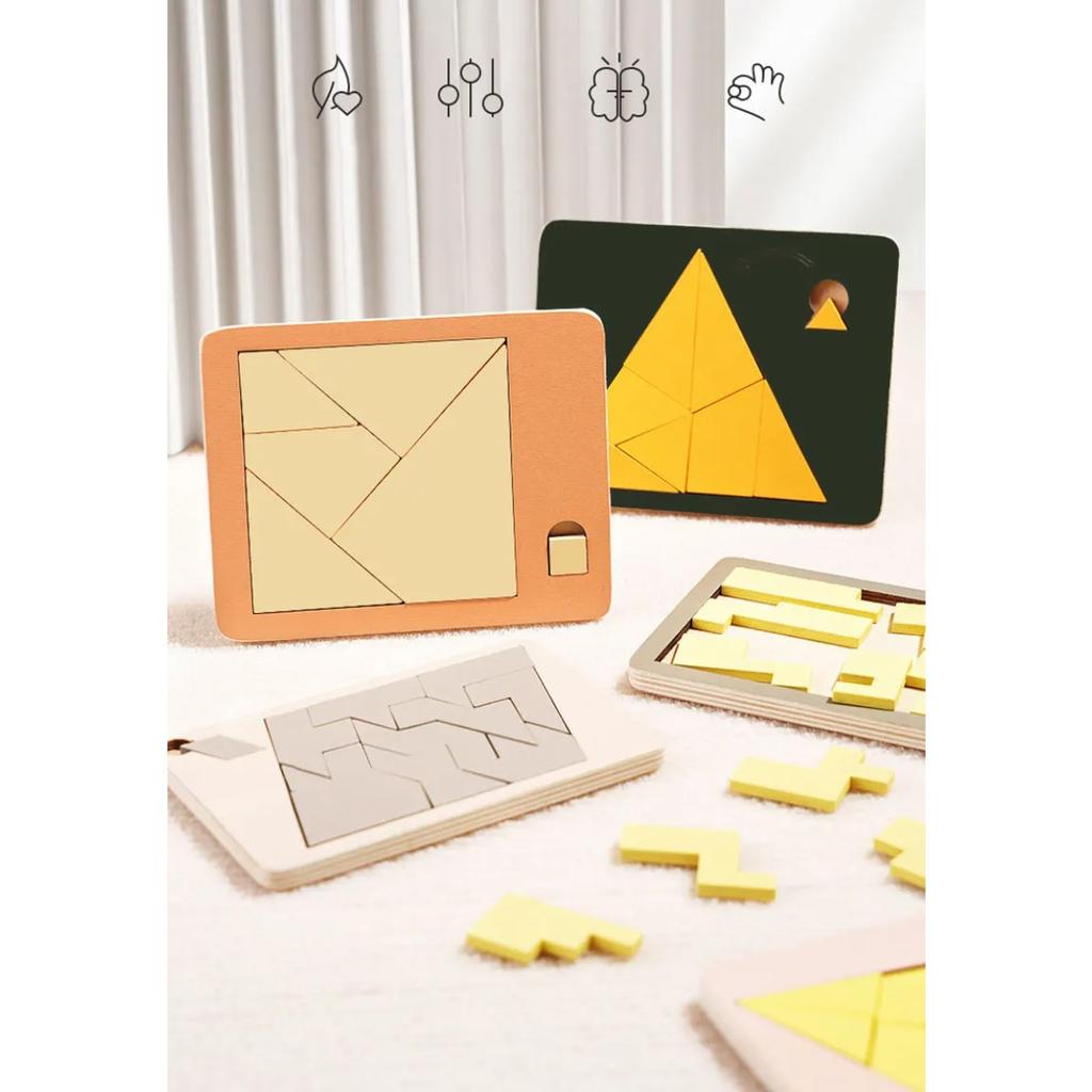 Kids Logical Thinking Training Wooden Puzzles Adult Burning Brain Challenge Activity Game Educational Toys for Autistic Children