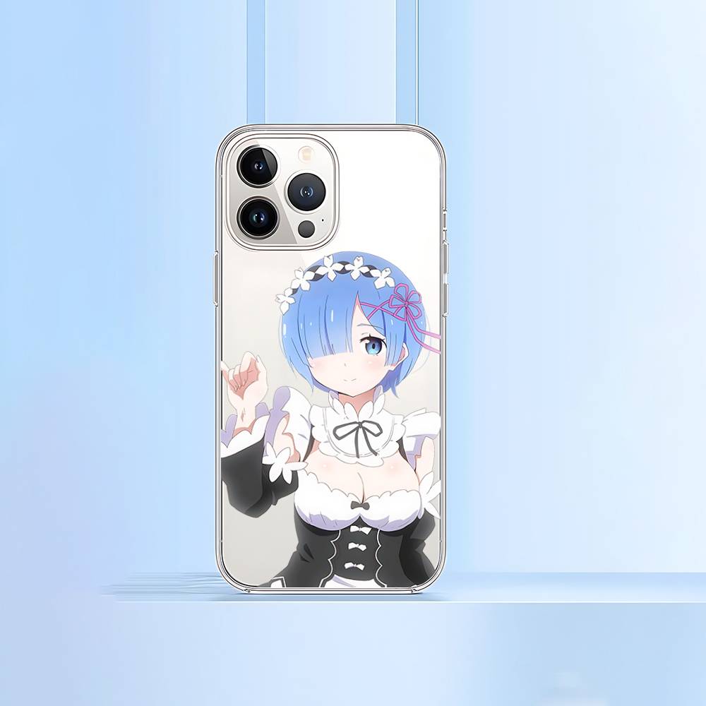 R-Re Zero Rem Phone Case For IPhone 17 16 15 12 11 Pro Max 14 Plus 13 Mini Clear Cover Soft Funda