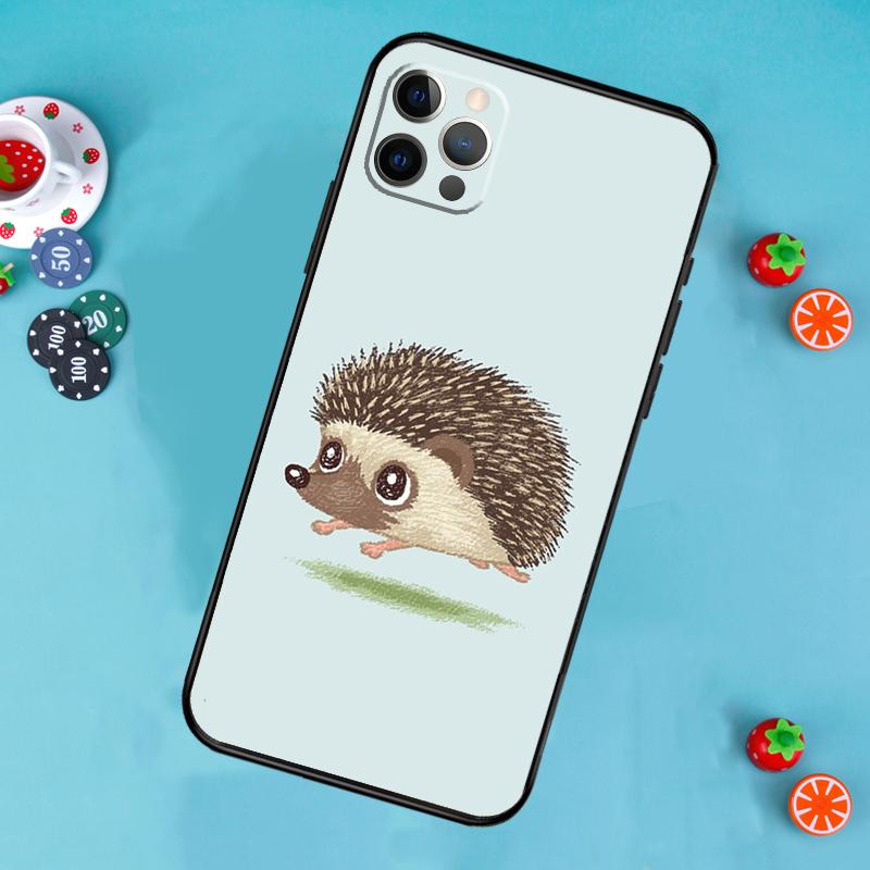 Cute Hedgehog Phone Case For iPhone 17 Air 16 15 14 13 11 12 Pro Max 13 12 mini 15 16 Plus 16e Cover Funda