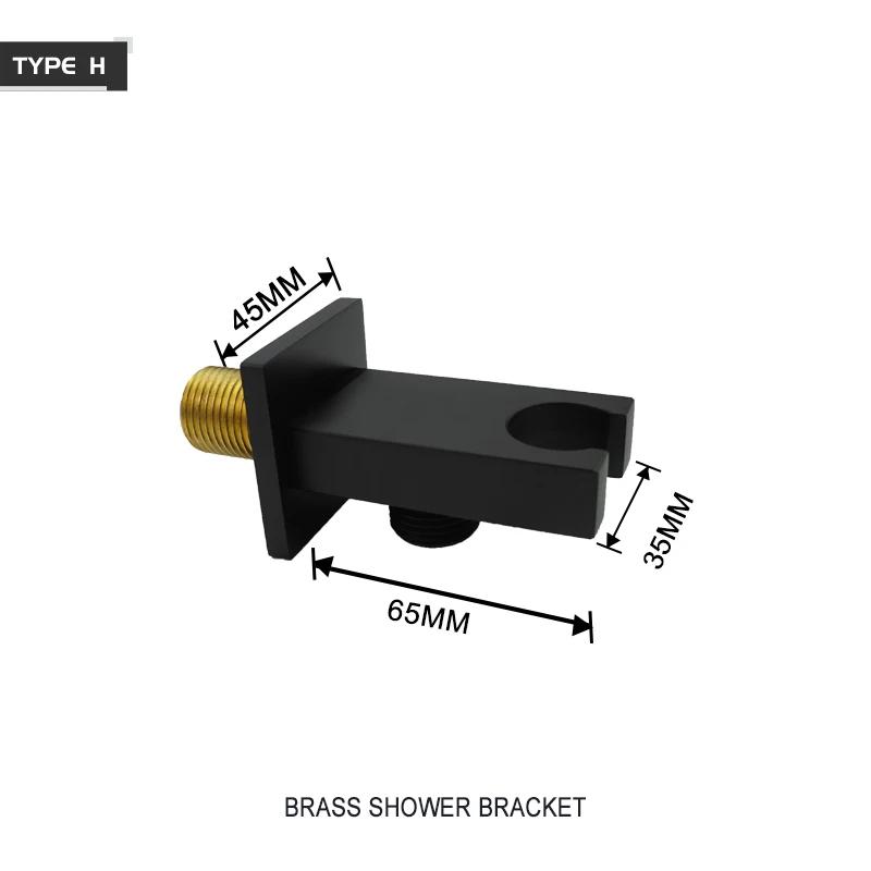 Black Brass Handheld Shower Spray Head Holder Bracket Bathroom Toilet Bidet Hand Sprayer Bracket With/ Without Outlet Connector