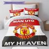 Set Lenzuola Trapunta Manchester United Copripiumino Federa Decorazione Casa Regalo di Compleanno (1 * copripiumino + 3 * federe, senza imbottitura)