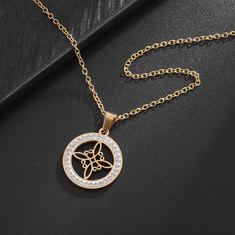 Witch's Knot Micro Fashion Light Luxurious Hollow Jewelry Pendant Necklace