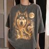 Maglietta Siberian Husky Luna Ululante, T-shirt Grafica Vintage Cane, Regali Personalizzati per Amanti degli Animali
