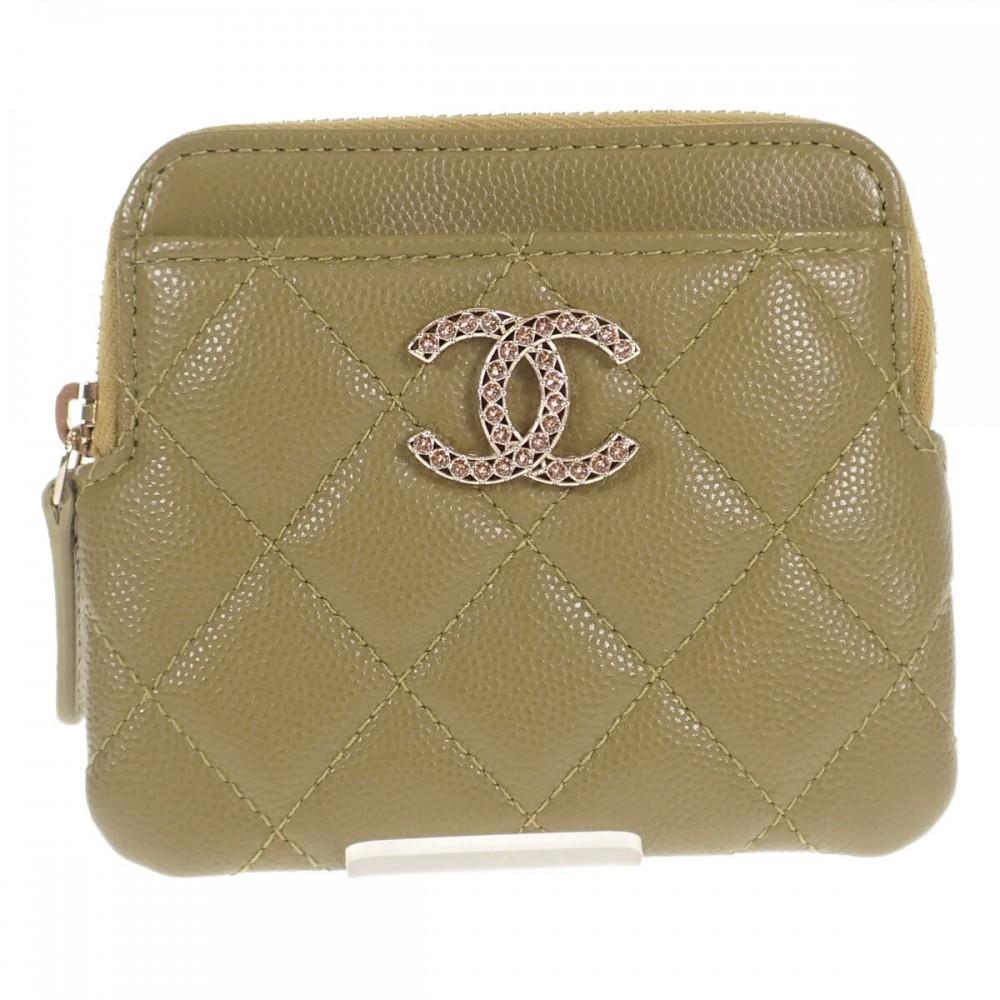 Chanel AP3402 Coin Case Khaki Women