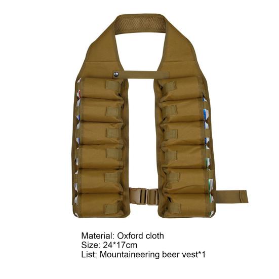 Beer Drinking Vest Breathable Multi-pockets Insert Buckle Oxford Cloth Beer Storage Vest