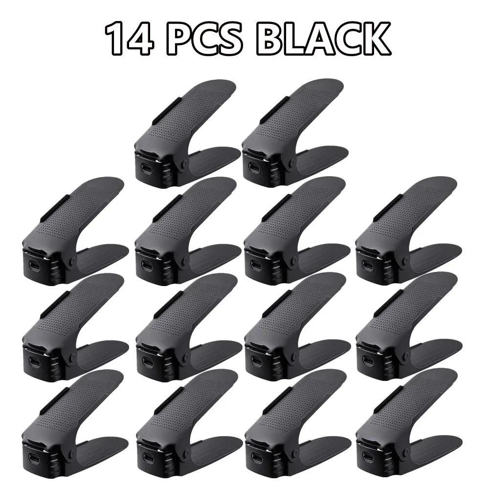 6/8/12/14Pcs Adjustable Shoe Organizer Shoe Support Rack,Space Saving Shoe-Shelf for Closet,Shoe Organizer Shoe Rack for Cabinet