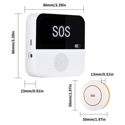 Wireless SOS   Alert System Nurse Alert Doorbell for Elderly, Multifunctional WiFi Pager with 1 Receiver