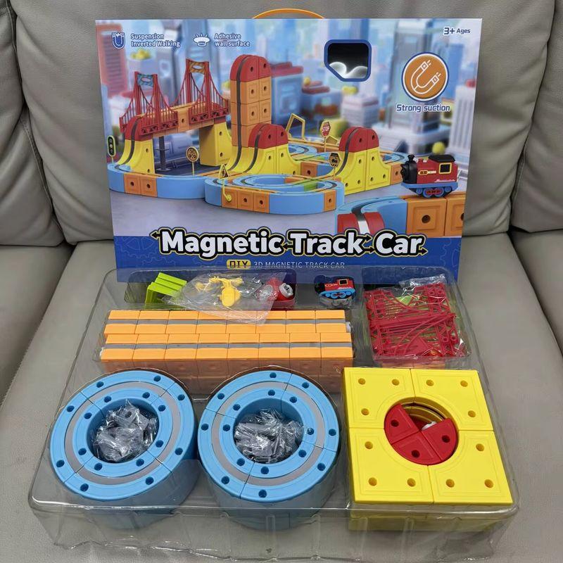 Children Magnetic Construction Brick Rail Car - Stem Instructive Building Toy Developmental Educational Present Montessori Playthings