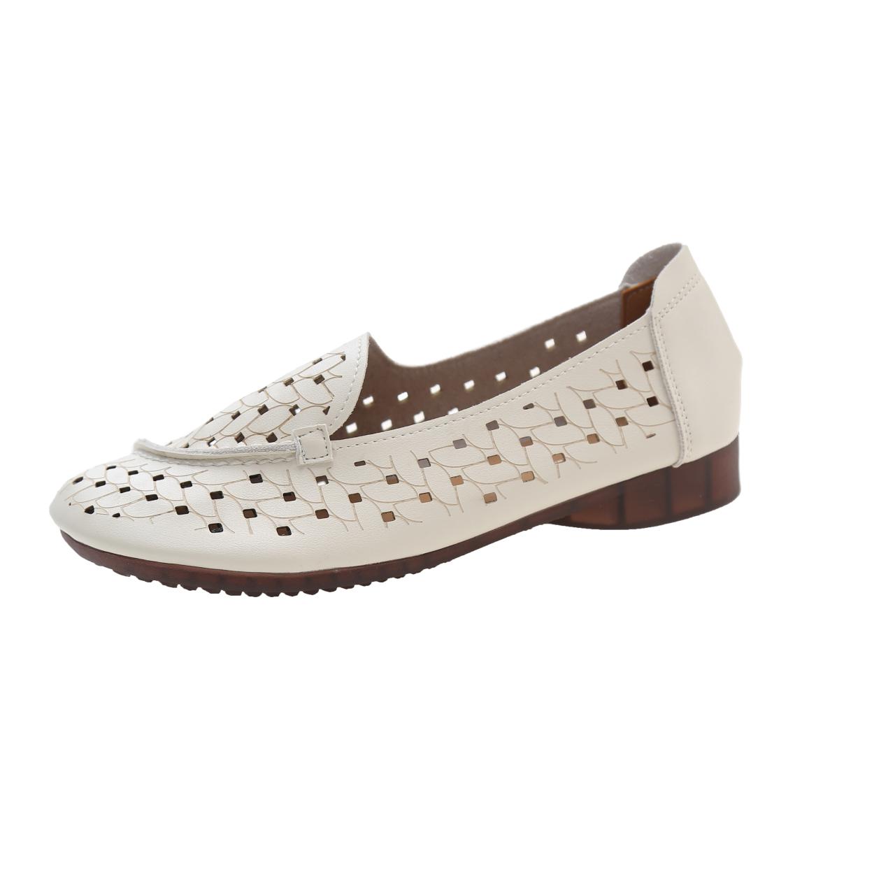 

2024 Весна Лето Женские Кожаные Лоферы Повседневная Обувь Без Застежек Женские Плоские Туфли Мягкая Удобная Женская Обувь Обувь Для Мам 40 бежевый