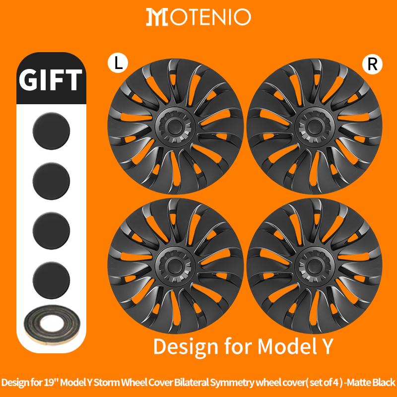 4PCS Design for TESLA Model Y 2020-2024 Vehicle Full Coverage Storm Wheel Cover Cap 19 Inches Wheel Hubcap Automobile Accessorie