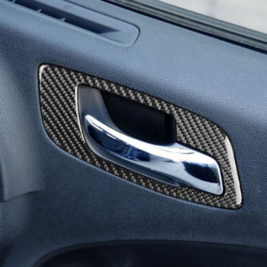 Carbon Fiber Inner Door Handle Bowl Cover Trim 4 Pcs for Dodge Charger 2015-20
