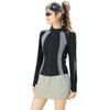 Women's Nylon Color Block Slim Fit UV Protection Cooling Summer Jacket