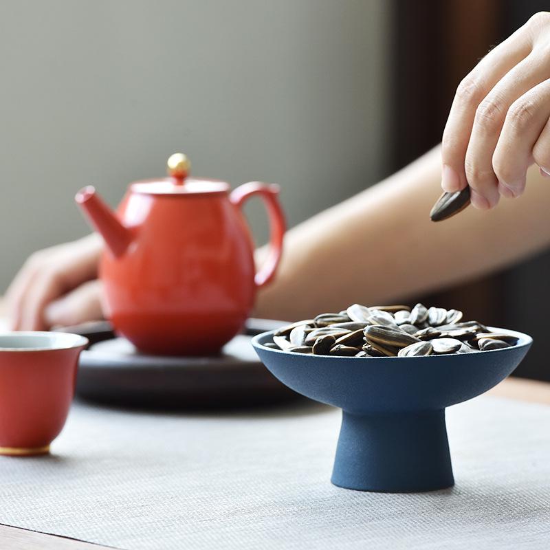 Retro Ceramic High-Footed Plate: Multifunctional for Meals, Fruits, Tea, Desserts, Salads, and More