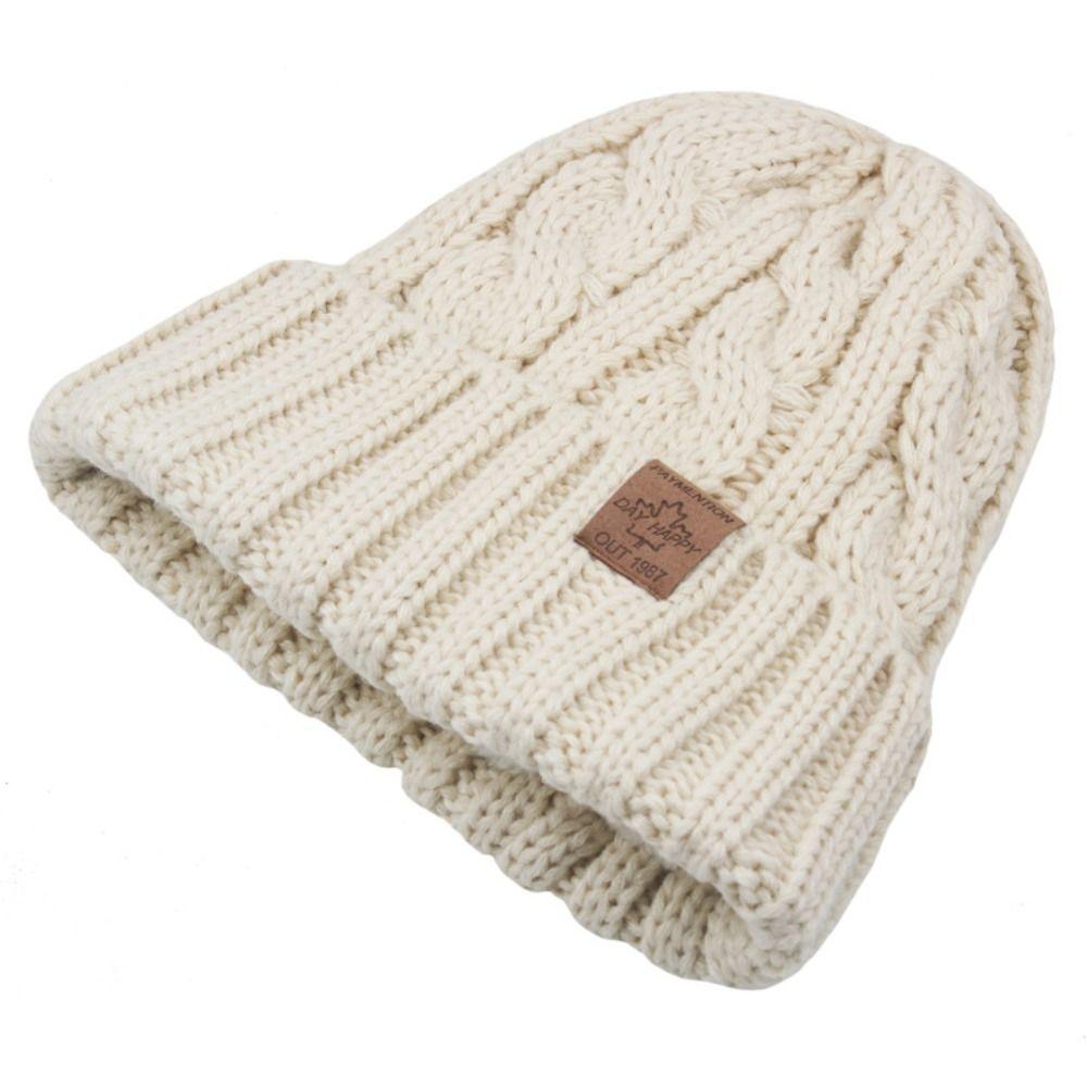 Winter Knitted Cap Warm Plush Beanie Fashion Pullover Hat  Streetwear