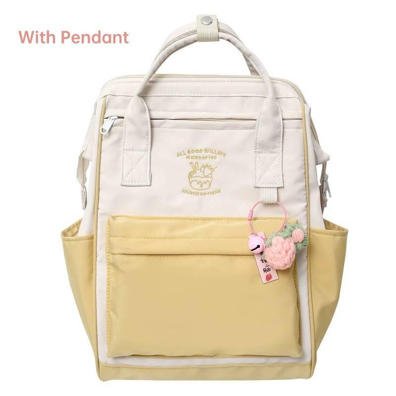 

Capacity Backpack Large With Pendant Girl Students Splash Proof Schoolbag Water
