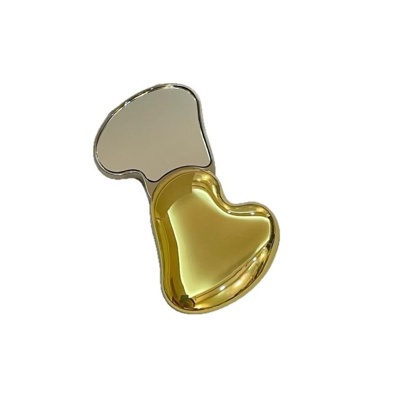 Doppelseitiger herzförmiger Schminkspiegel Mädchen Niedlicher kleiner Spiegel Tragbar Student Drehbarer Spiegel Kosmetik-Schönheitswerkzeuge Handspiegel