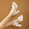 Wedge With Platform Waterproof Ladies Shoes Pearl Super-high Heel Women's Sandals Casual Luxury 2025 Summer Vip Korea Shoe Sales