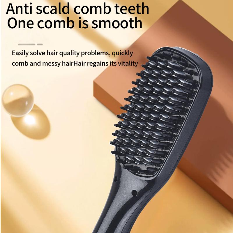 Electric Negative Ion Nylon Hair Straightener Brush for Styling Without Lines Wireless and Gentle On Hair