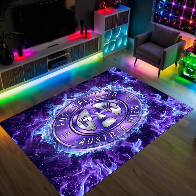 Austria Wien FC Design Crystal Velvet Carpet Cozy Non?Slip Printed Rug For Bedroom Living Room Entrance
