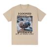 I Gooned But At What Cost Funny Pigeon  Meme T-shirt Mens Women Clothing Fashion T-shirts Cotton Casual Short Sleeve Tee Shirts