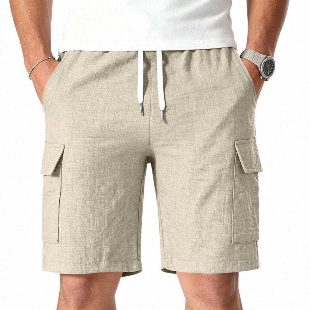 Mens Multi Pocket Drawstring Waist Casual Cargo Shorts Relaxed Fit Lightweight Summer Beach Shorts for Outdoor Activities