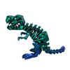 Desktop Dinosaur Ornament 3D Printed Figure, Movable Joints Smooth Opening Decoration, Flexible Figure Gradient Metallic Texture Mini Bone Accessories