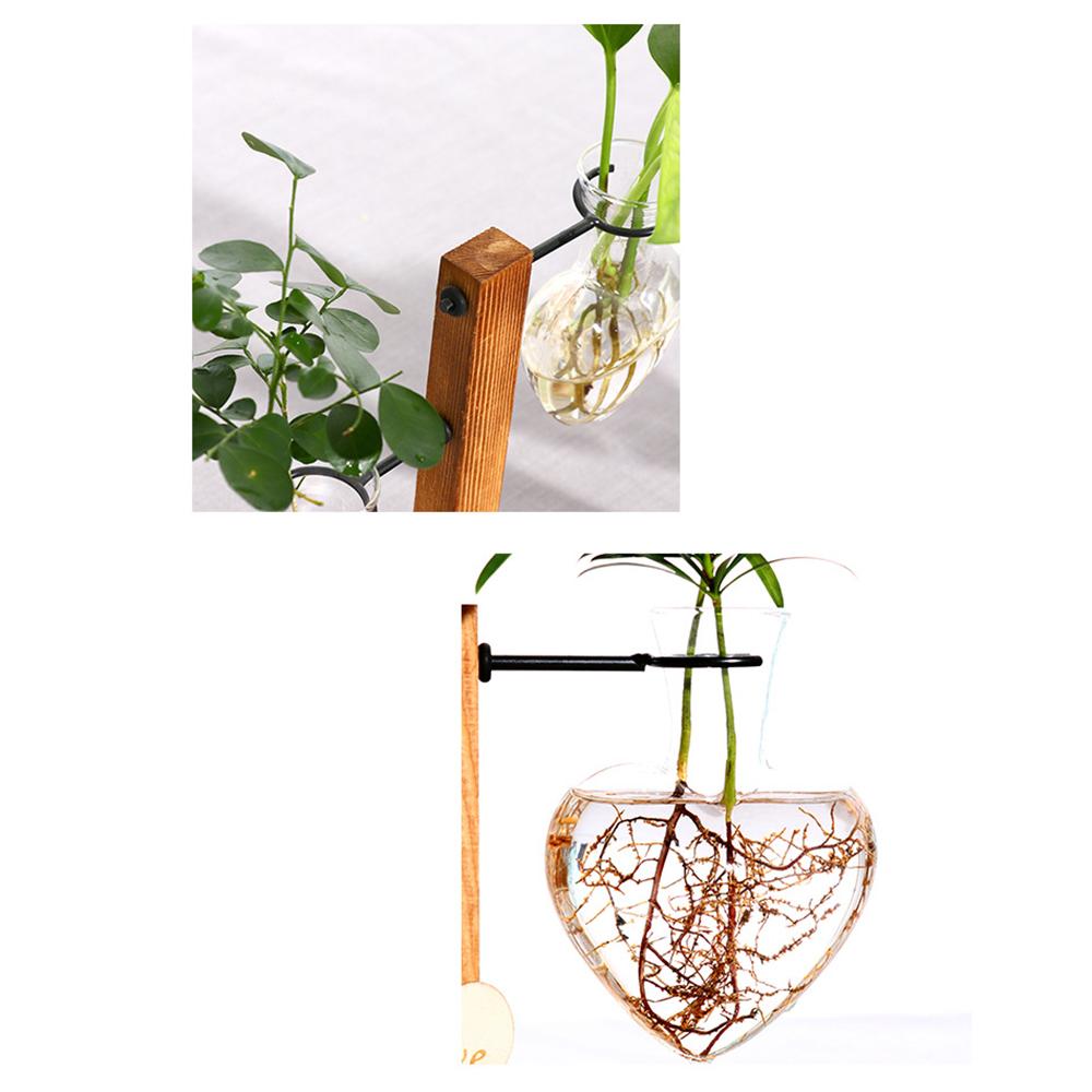 Herzglasvase und Halterung Transparente herzförmige Glas-Hydrokulturvase mit Ständer für das Wohnzimmer