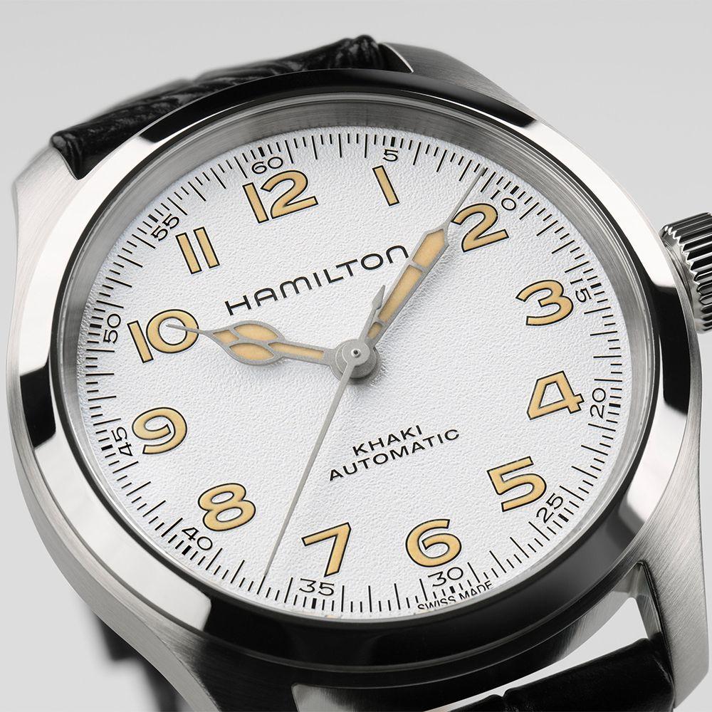 [Hamilton] Khaki Field Murphy 38mm White Dial Black Leather Wristwatch H70405710