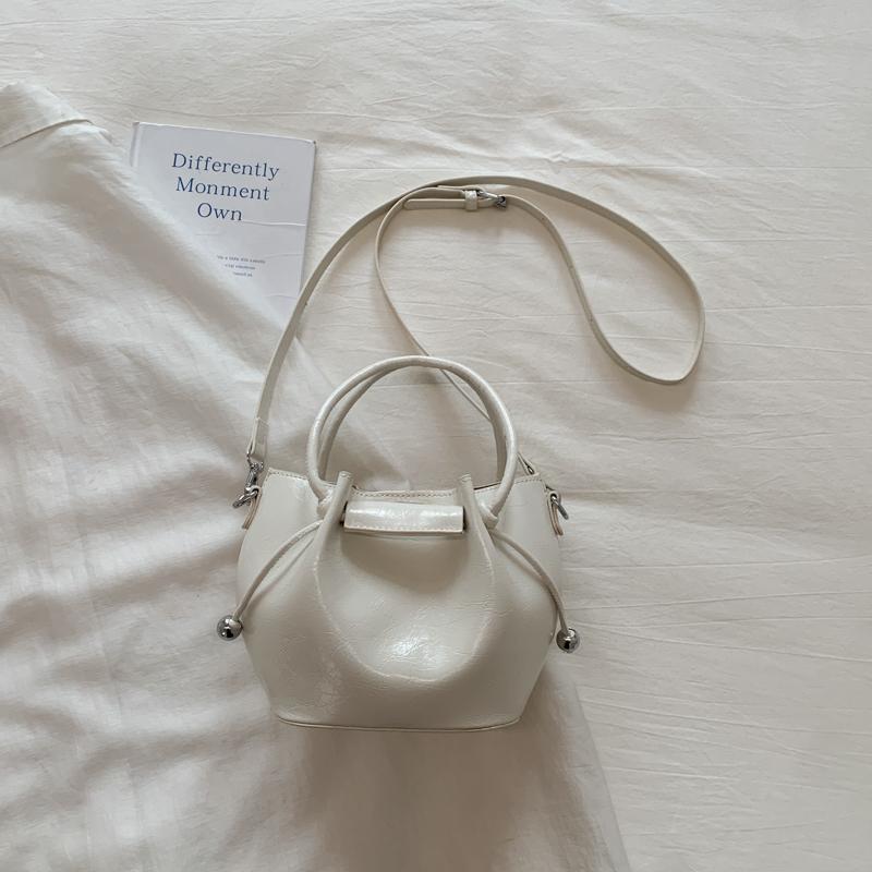Mini Bucket Handbag for Women Fashionable Drawstring Tote Bag with Adjustable Shoulder Strap Casual Daily Use Bag