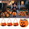 3pcs Halloween Pumpkin Candy Bags Non Woven Buckets Trick or Treat Holder Handbag Basket Party Favor Holders for Kids