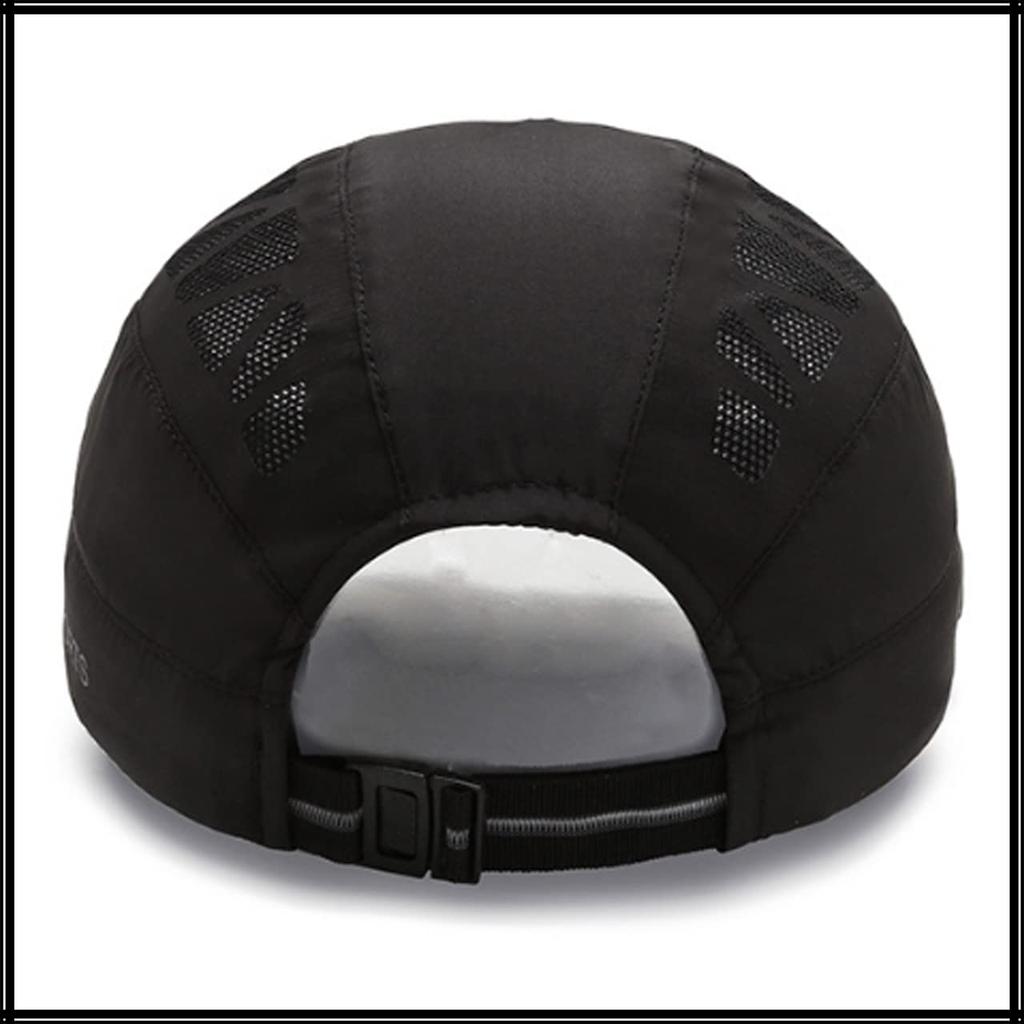 Hunting Mesh Cap Logo Hat Running Sports Lightweight Quick Drying CA500 [White Fang] Men's (Black)