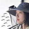 USB Charging Solar Powered Fan Hat Wide Brim Mosquito-proof Hat Universal Fisherman Hat  Summer