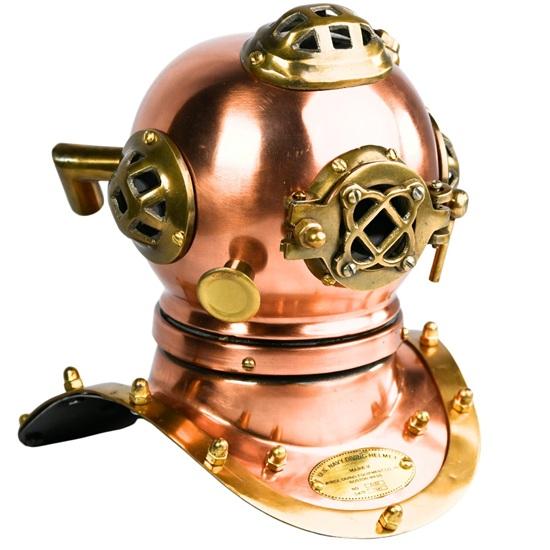 15.24 Cm Brass Copper Diving Helmet Replica Nautical Steampunk Decor