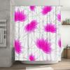 Bright Pink Lotus Shower Curtain Waterproof Bathroom Decor Geometric Pattern Print Shower Curtains for Home Decoration (White Ba