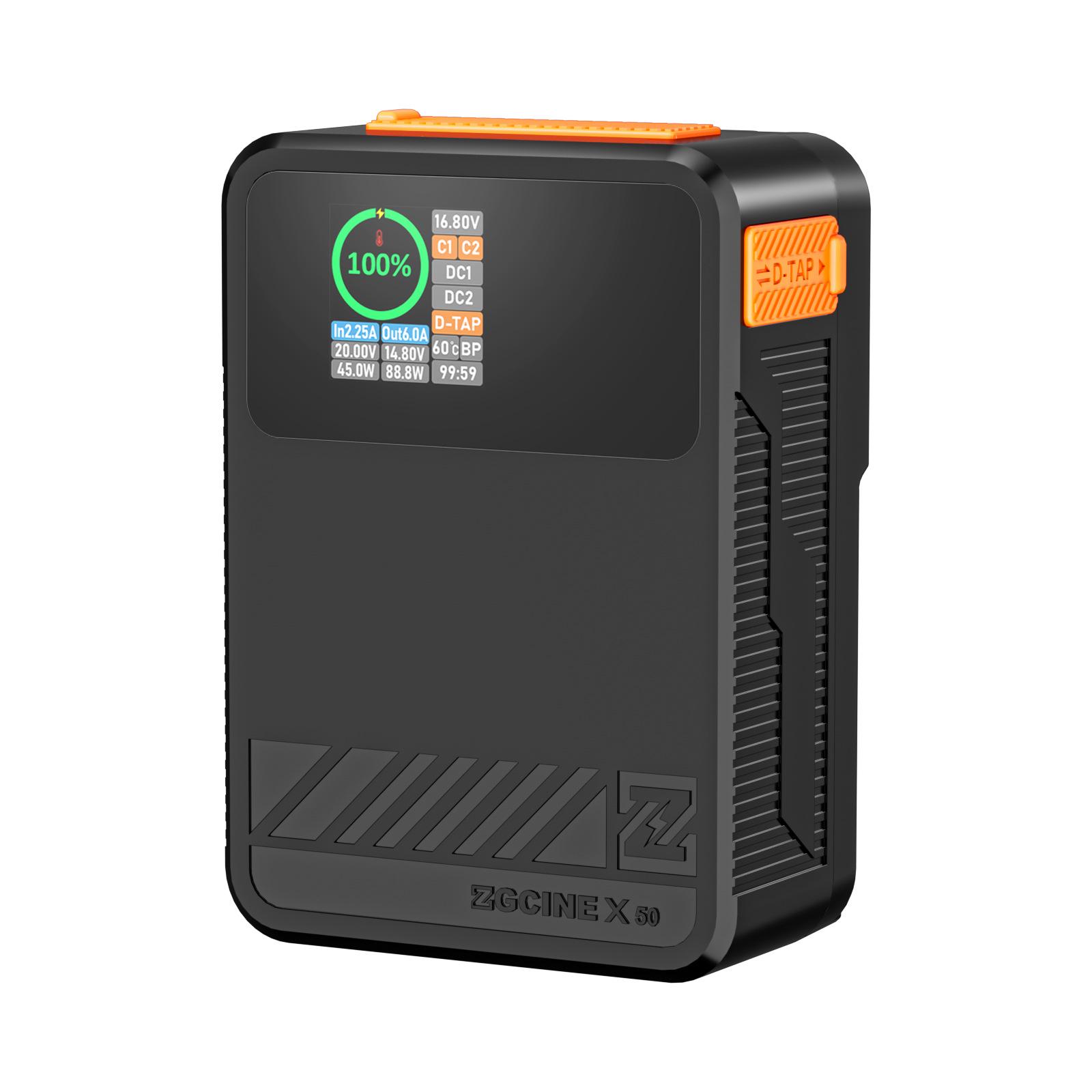 ZGCINE X50 V-Mount Battery: Monitor, Video Transmitter, Camera Fill Light. 112*83*45.4 mm