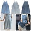 Vintage Denim Apron Premium Cotton Canvas Heavy-Duty Apron Adjustable Waist Machine Washable Bib Apron Kitchen Cooking Baking
