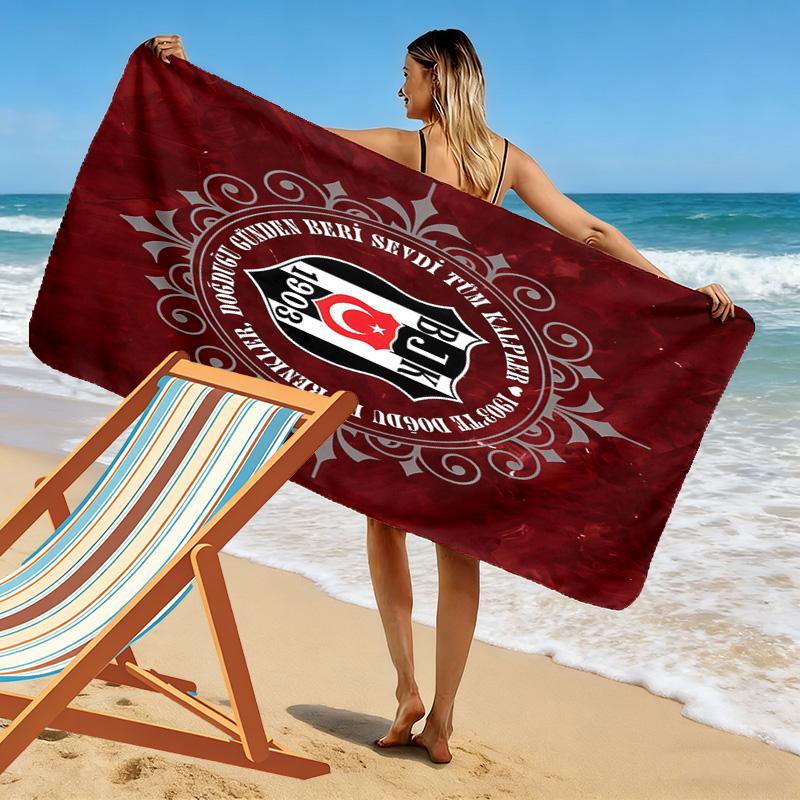 Asciugamano da Spiaggia Stampa Besiktas Gymnastics Club, Asciugamano Grande Morbido ad Asciugatura Rapida per Spiaggia Campeggio Nuoto
