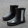 Men Mid-calf Rain Boots Slip-On Waterproof Rubber Rain Shoes Work Mud Boots Durable Non-Slip Boots for Farming Gardening Fishing