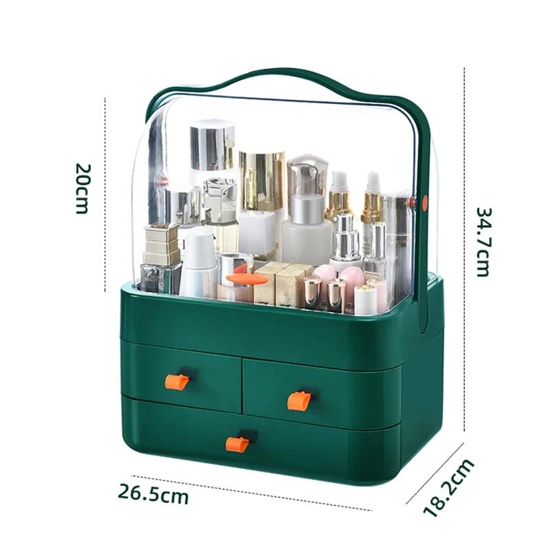 1 Stück Kosmetik-Aufbewahrungsbox Staubdicht Desktop Make-up Organizer mit Schublade für Hautpflegeprodukte Haushaltsaufbewahrungsbox Regal